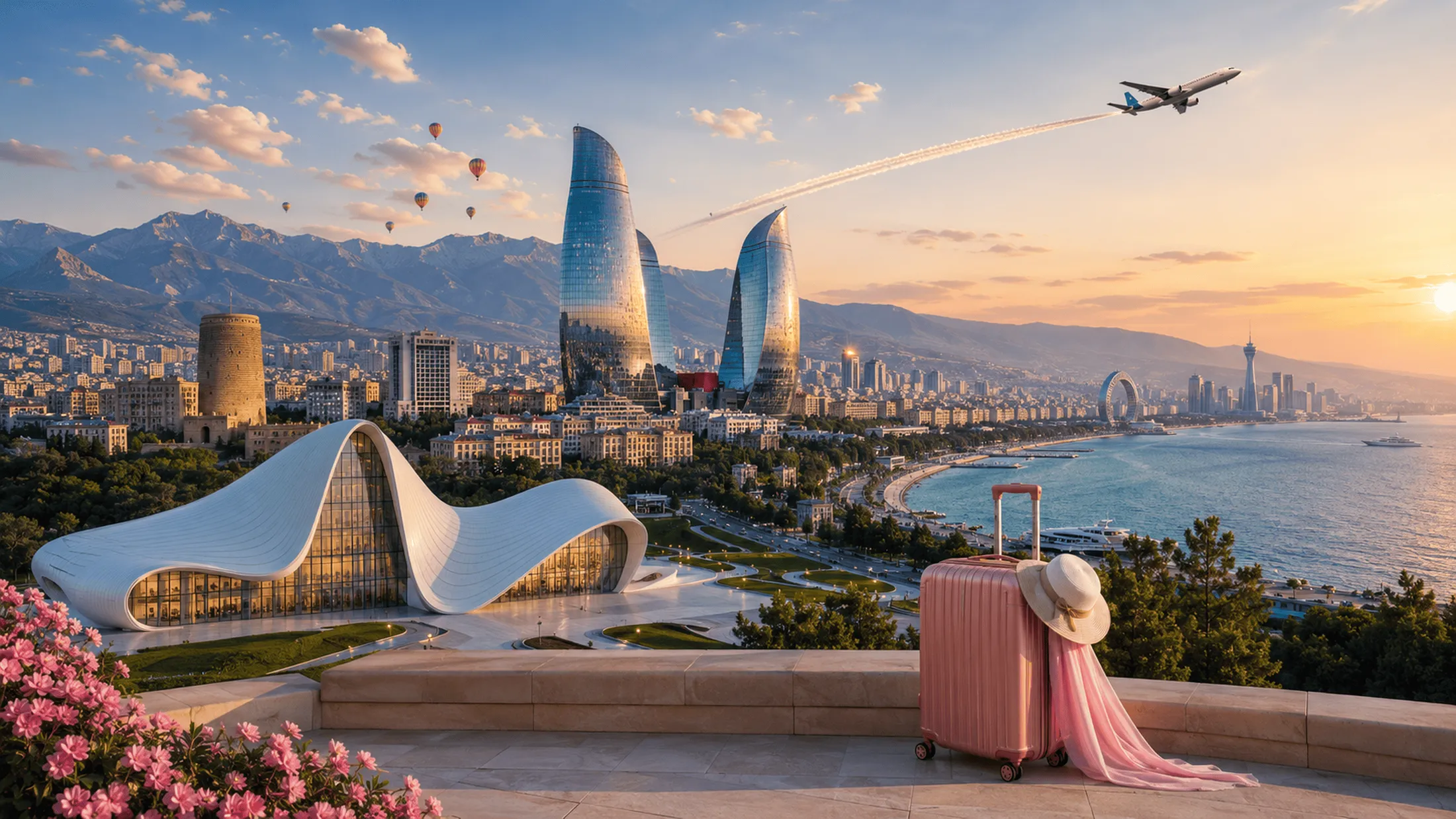 Panoramic view of Baku city skyline